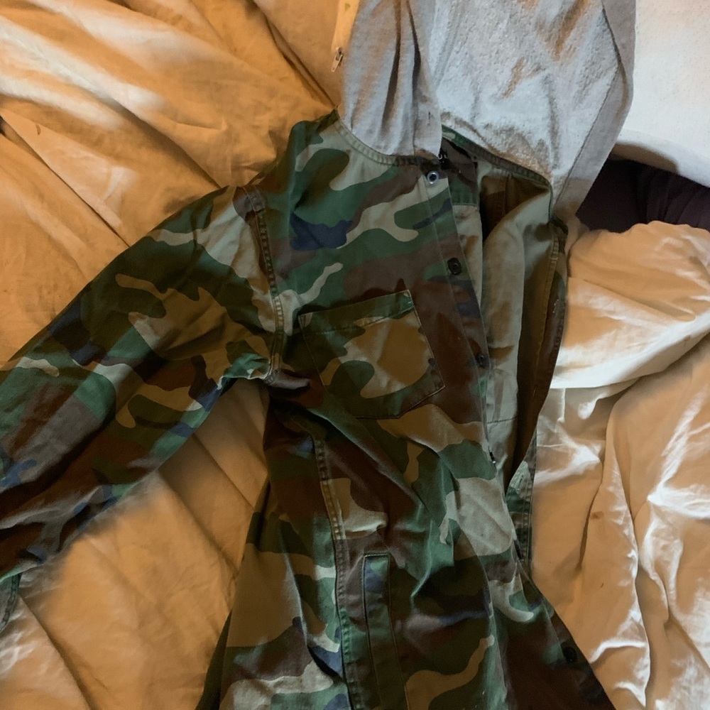 camo hoodie button up jacket
